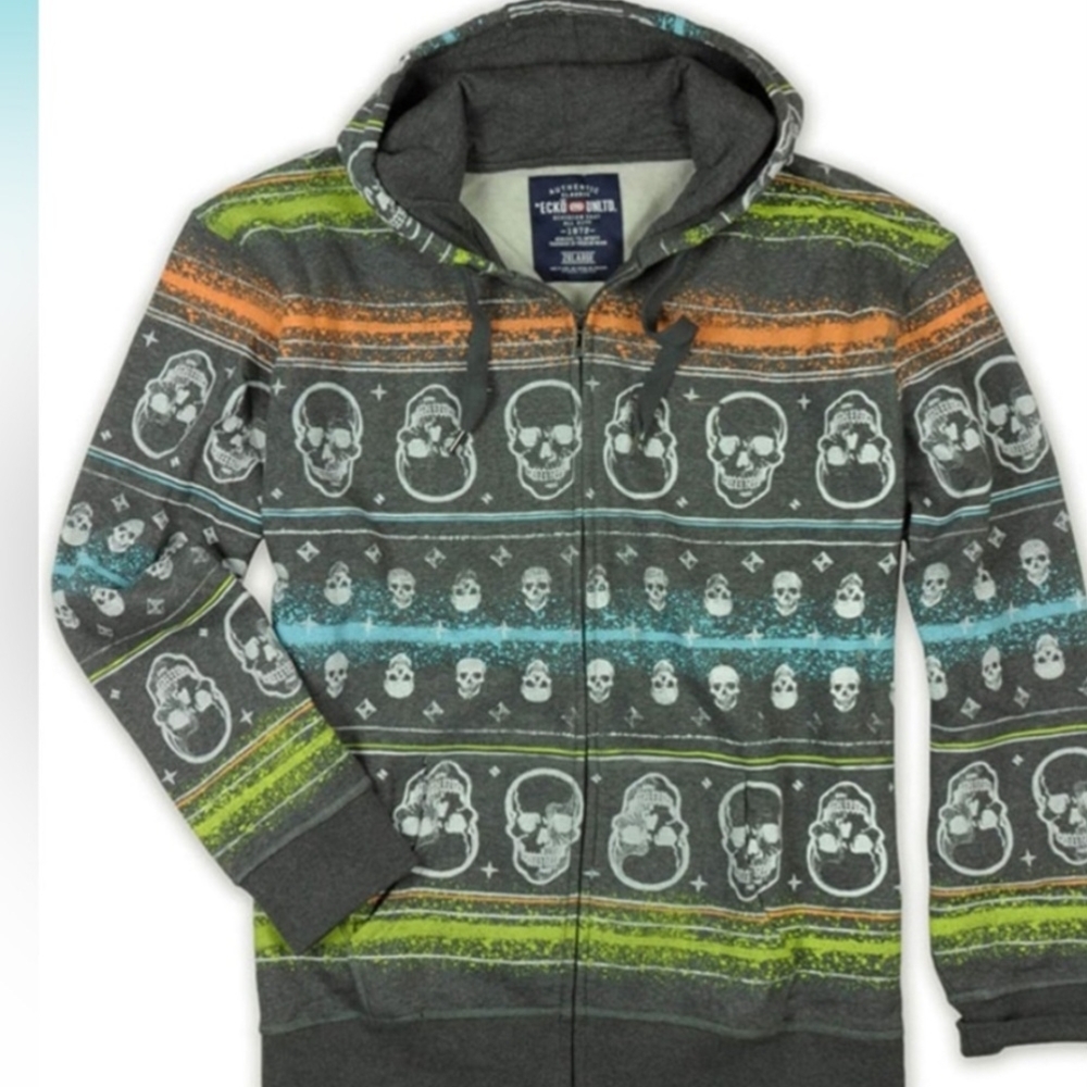 ECKO UNLTD Unisex Skull Neon Pattern Hoodie